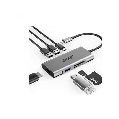 Док-станція Acer 7 in 1 8K HDMI DP 2xUSB3.2 USB-C RJ45 3.5mm AP (HP.DSCAB.013) фото №2