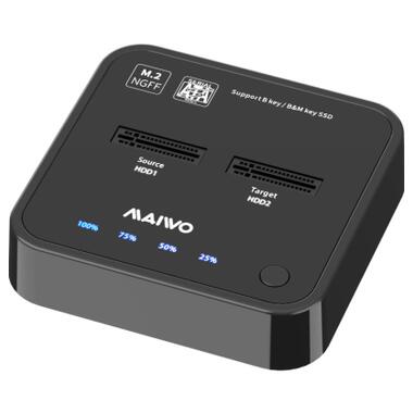 Док-станція для накопичувачів Maiwo 2*SATA M.2 SSD Key B/B+M USB 3.1 Gen1 Type-C (K3016SG1) фото №1