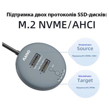 Док-станция для накопителей Maiwo 2*NVMe M.2 SSD to USB3.2 Gen2 USB-C 10Gbps (K3026P2 grey) фото №4
