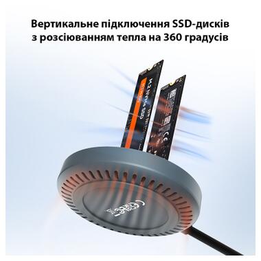 Док-станция для накопителей Maiwo 2*NVMe M.2 SSD to USB3.2 Gen2 USB-C 10Gbps (K3026P2 grey) фото №7