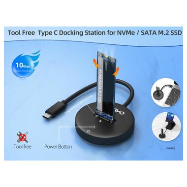 Док-станция для накопителей Maiwo M.2 NVMe/SATA SSD to USB3.2 Gen2 USB-C 10Gbps (K1698P2) фото №5