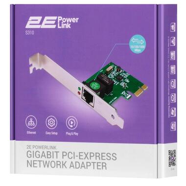 Мережева карта 2E PowerLink S310 1xGE, PCI-Express x1 (2E-S310) фото №5