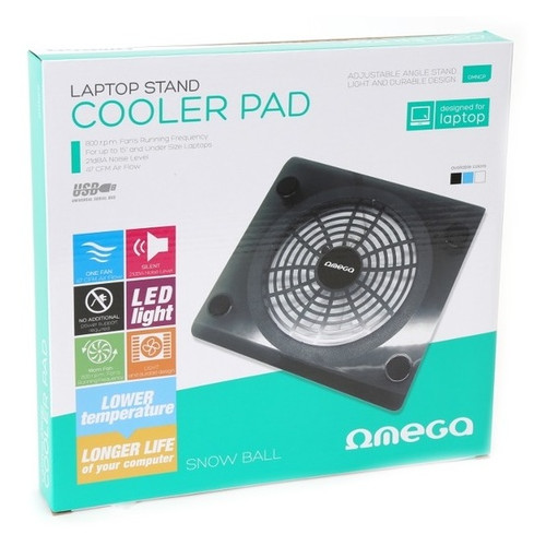 Подставка для ноутбуков Omega Snowball Laptop Cooler Pad Black (OMNCPB) фото №2
