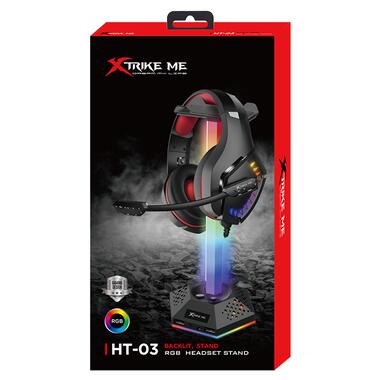 Підставка для гарнітури XTRIKE ME RGB 2xUSB2.0 HUB, USB кабель 1,9м, вlack (HT-03) фото №6