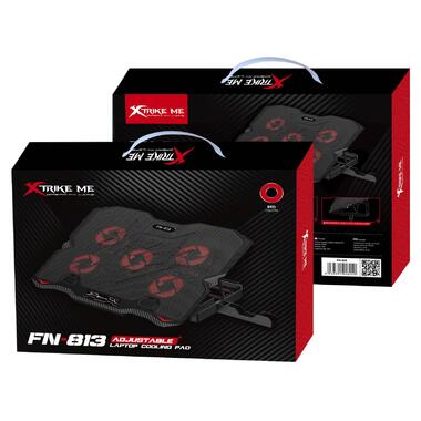 Підставка для ноутбука XTRIKE ME FN-813 5 Fan, Red Led, 2 USB (FN-813) фото №8