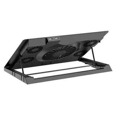 Підставка-кулер для ноутбука HOCO DH11 з підсвічуванням RGB, чорний фото №4