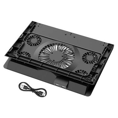Підставка-кулер для ноутбука HOCO DH11 з підсвічуванням RGB, чорний фото №5