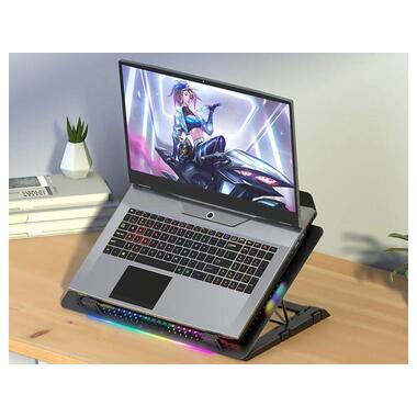 Підставка-кулер для ноутбука HOCO DH11 з підсвічуванням RGB, чорний фото №6