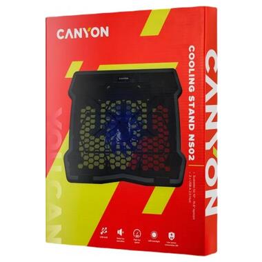 Підставка для ноутбука Canyon NS02 10-15.6 laptop single fan with 2x2.0 USB hub (CNE-HNS02) фото №4