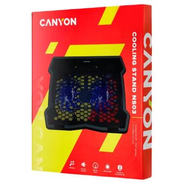Підставка для ноутбука Canyon NS03 10-15.6 laptop dual-fan with 2x2.0 USB hub (CNE-HNS03) фото №4