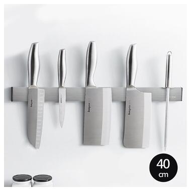 Магнітна планка для ножів із нержавіючої сталі IwConcept PRO Batten-40cm (Steel 304) Silver фото №8