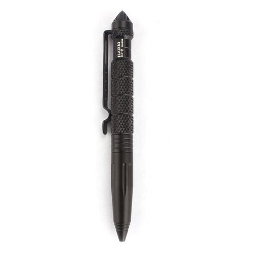 Тактическая ручка со стеклобоем Laix B2-H из авиационного алюминия черная фото №1
