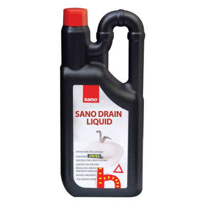 Засіб для прочищення труб Sano Drain Liquid 1 л (7290012117916) фото №1