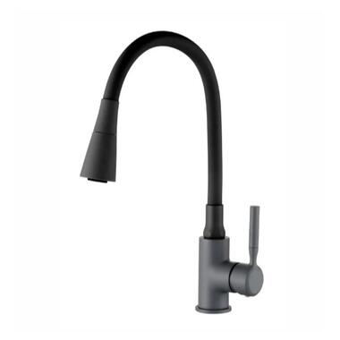 Смеситель для кухни Zerix Atrium-011-T Graphite Refl.Black (ZX6106)  фото №1