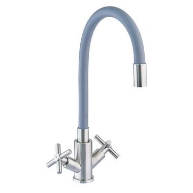 Змішувач для кухні Mixxus із силіконовим виливом DVE-011 Refl.Gray MI6081 фото №1