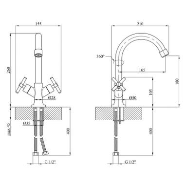 Смеситель Kroner Aller-C030 (CV012064) фото №7
