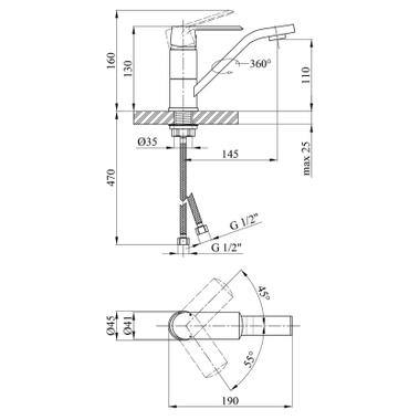 Смеситель Kroner Armada-C011 (CV024310) фото №7
