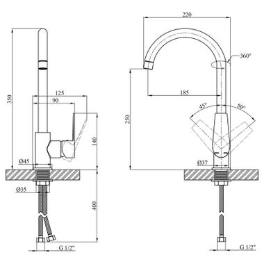 Смеситель Kroner Eifel-C030 (CV023618) фото №8