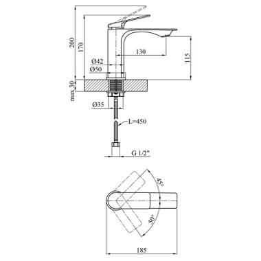 Смеситель Kroner Graz-GRP030-T + смеситель Graz-GRP010 (CVS30148) фото №12