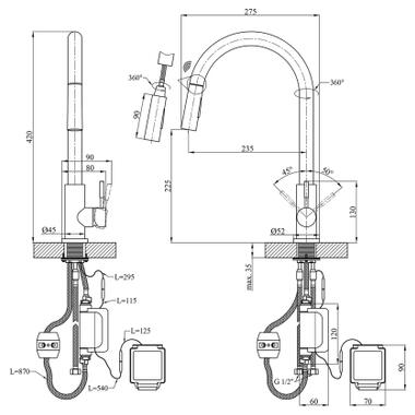 Смеситель Kroner Klassisch-PVD03916S (CV032496) фото №10