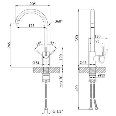 Смеситель Kroner Klassisch-SCH035B (CV023003) фото №9