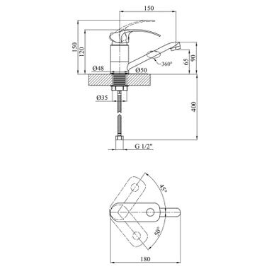 Смеситель Kroner Konstante-C011 (CV023591) фото №6