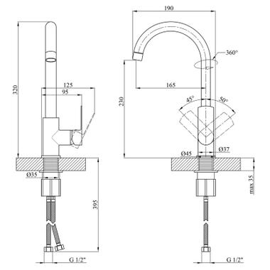 Смеситель Kroner Main-C030 (CV020441) фото №9