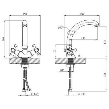 Смеситель Kroner Rhein-C031 (CV016434) фото №8