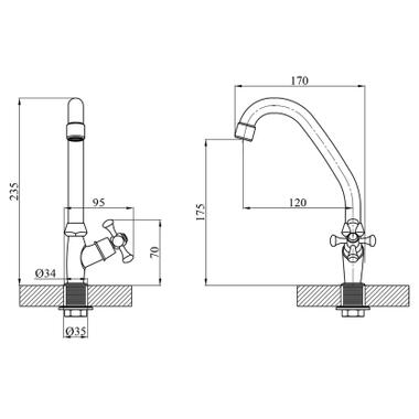 Смеситель Kroner Rhein-C090 (CV012068) фото №6