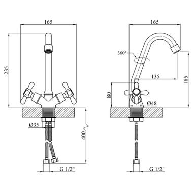 Смеситель Kroner Royce-C030 (CV029049) фото №7