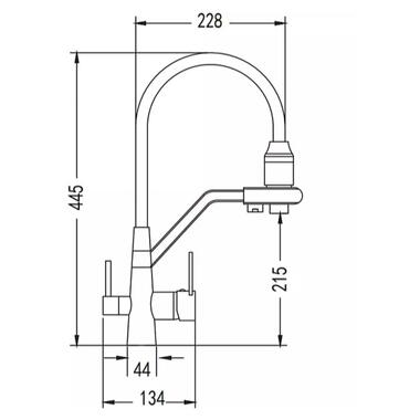 Змішувач для кухні WEZER із підключенням до фільтра INX4A-08-BLACK фото №2