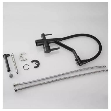 Змішувач для кухні WEZER із підключенням до фільтра INX4A-08-BLACK фото №3