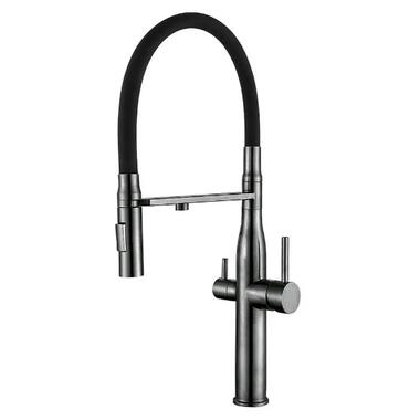 Змішувач для кухні WEZER із підключенням до фільтра LUX4-01-GUNGREY фото №1