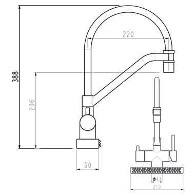 Змішувач для кухні Gappo з водоспадом G4098-9 фото №2