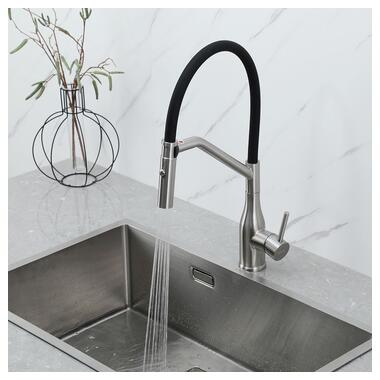 Змішувач для кухні Gappo з гнучким виливом G4098-15 фото №6