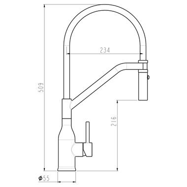 Змішувач для кухні Gappo з гнучким виливом G4098-15 фото №2