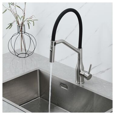 Змішувач для кухні Gappo з гнучким виливом G4098-15 фото №7