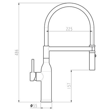 Змішувач для кухні Gappo з гнучким виливом G4098-25 фото №2