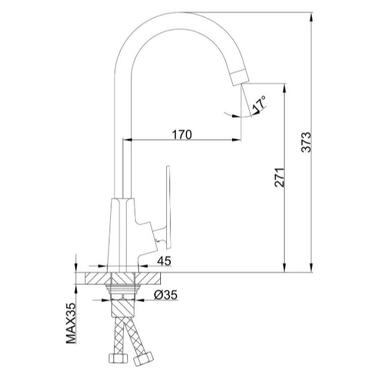 Змішувач для кухні Frap F4057  фото №2