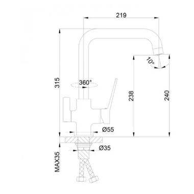 Змішувач для кухні Frap із виходом для питної води F4361 фото №2