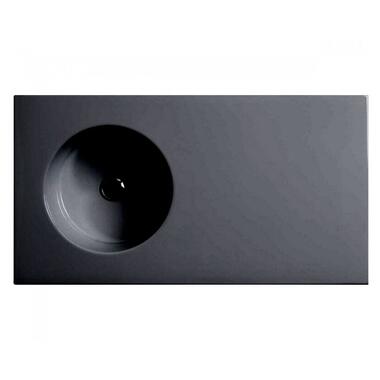 Прямокутний умивальник Axa Skyland 80х48 лівий matt black (3213707L) фото №1