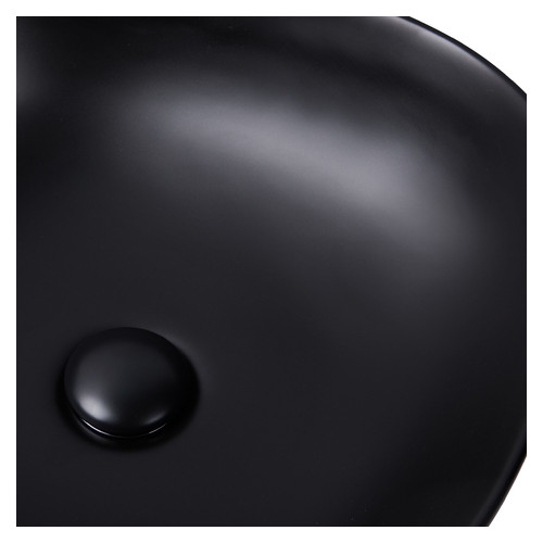 Раковина Qtap Kolibri 410x410x150 Matt black з донним клапаном QT10112144MBMB фото №5