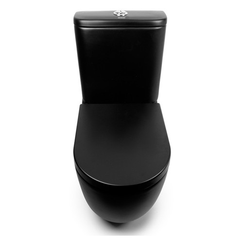 Унітаз-компакт NEWARC Modern Rimless 3822B-M із сидінням Soft Close дюропласт бачок чорний матовий (3822B-M) фото №10