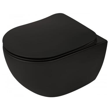 Унітаз підвісний Deante Peonia безободковий сидіння в комплекті чорний (CDEDNZPW) фото №6