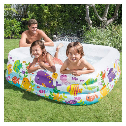 Дитячий надувний басейн Intex 57471-1 Акваріум 159 х 159 х 50 см із кульками 10 шт фото №6