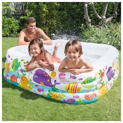 Дитячий надувний басейн Intex 57471-1 Акваріум 159 х 159 х 50 см із кульками 10 шт фото №5