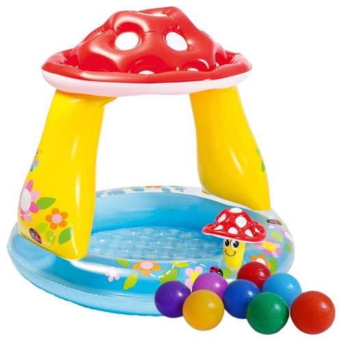 Дитячий надувний басейн Intex 57114-1 Грибочок 102 х 89 см із кульками 10 шт фото №1
