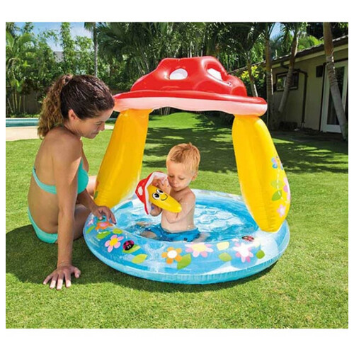 Дитячий надувний басейн Intex 57114-1 Грибочок 102 х 89 см із кульками 10 шт фото №3