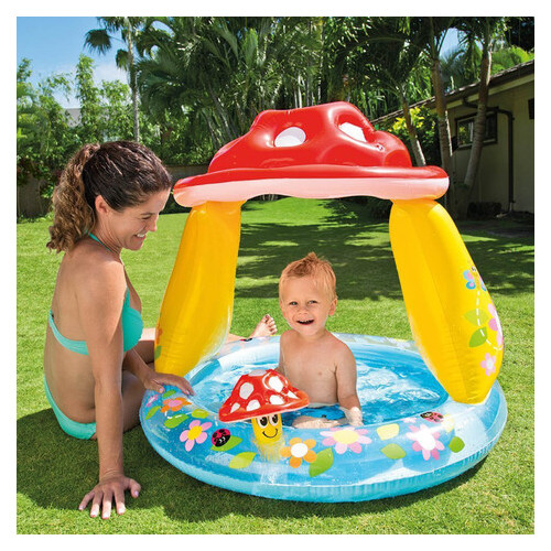 Дитячий надувний басейн Intex 57114-1 Грибочок 102 х 89 см із кульками 10 шт фото №6