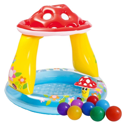 Дитячий надувний басейн Intex 57114-1 Грибочок 102 х 89 см із кульками 10 шт фото №2